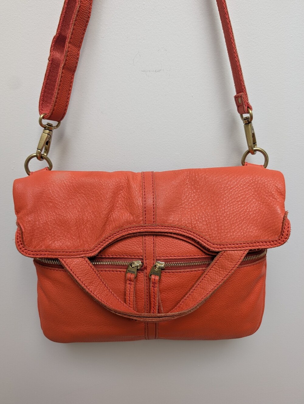 Fossil Erin Foldover, Coral/Orange